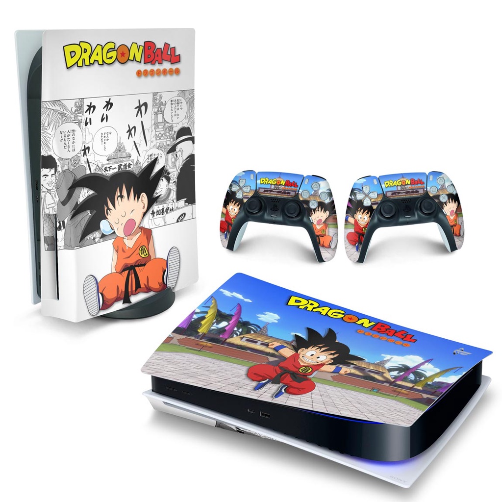 Skin Adesivo Ps5 Com Disco E 2 Controles Dragon Ball Z Dbz 3
