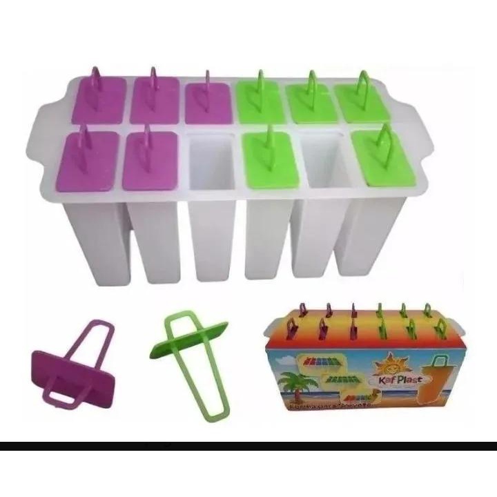 Forma Picole Kit 2 Unidades Com 8 Potes De 50 Ml B Sorvetinho Vários  Sabores Picoleteria Para Diversão Das Crianças no Verão