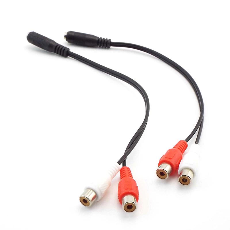 Adaptador De Audio Jack 3.5 Mm A 2 RCA Hembra - Divide Señal Estéreo A Conexiones Izquierda Y Derecha