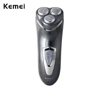 Kemei Homens Barbeador Elétrico Recarregável Aparador De Barba Sem Fio Máquina De Barbear 3D Sideburns Navalha Flutuante Cabeça De Três Cortador