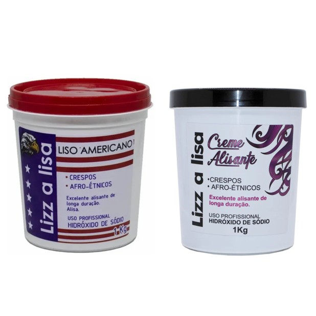 Kit Alisante Relaxamento Liso Americano e Liso Afro Profissional