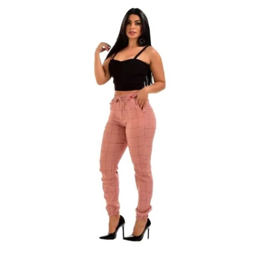 DIY CONJUNTO XADREZ, Top Cropped faixa e Calça Jogger Muito fácil 