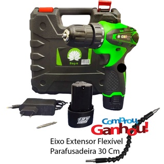 Parafusadeira 1500 Rpm Com 2 Baterias 2 Velocidades 12v Maleta Bits Fenda/Philips Cabo Flexível