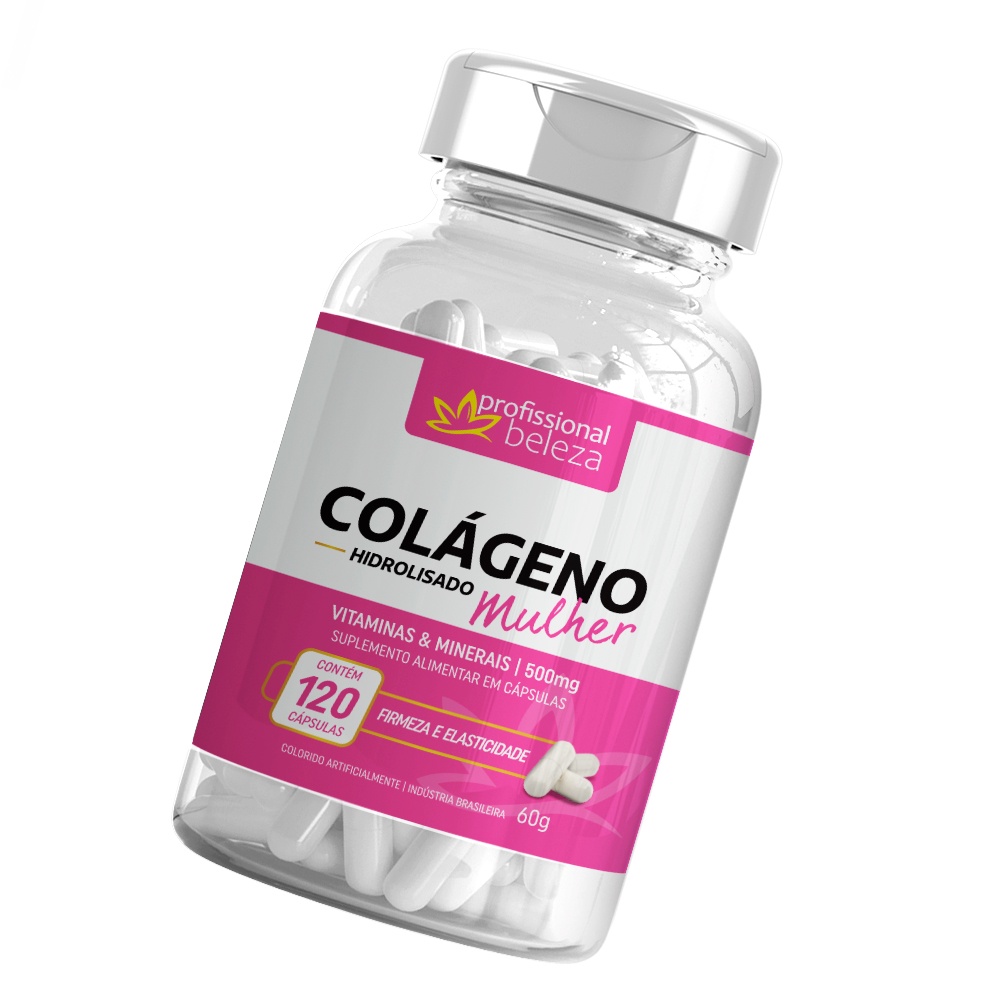 Colágeno Hidrolisado Mulher Profissional Beleza 120 Cápsulas | Shopee ...