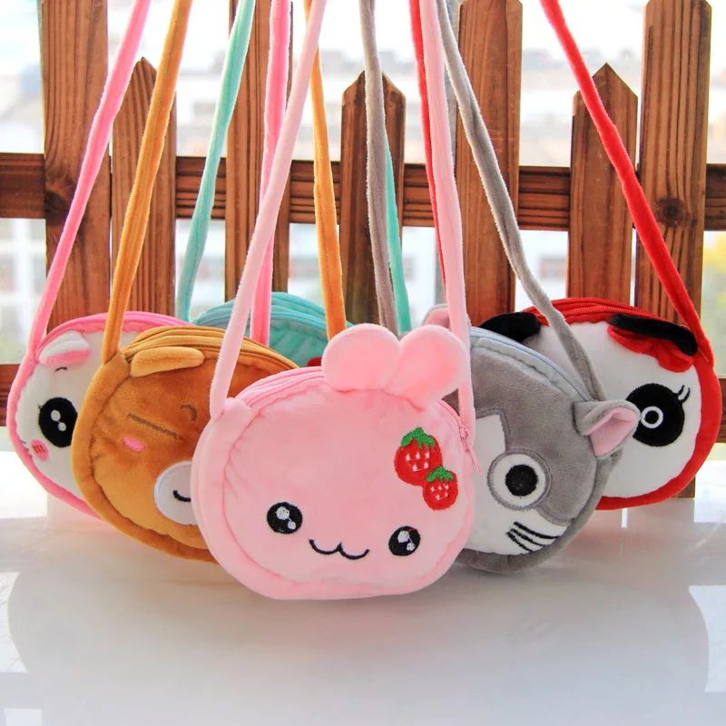 Bolsa de Pelúcia Infantil Desenho Animado Fofinho Tamanho Pequeno