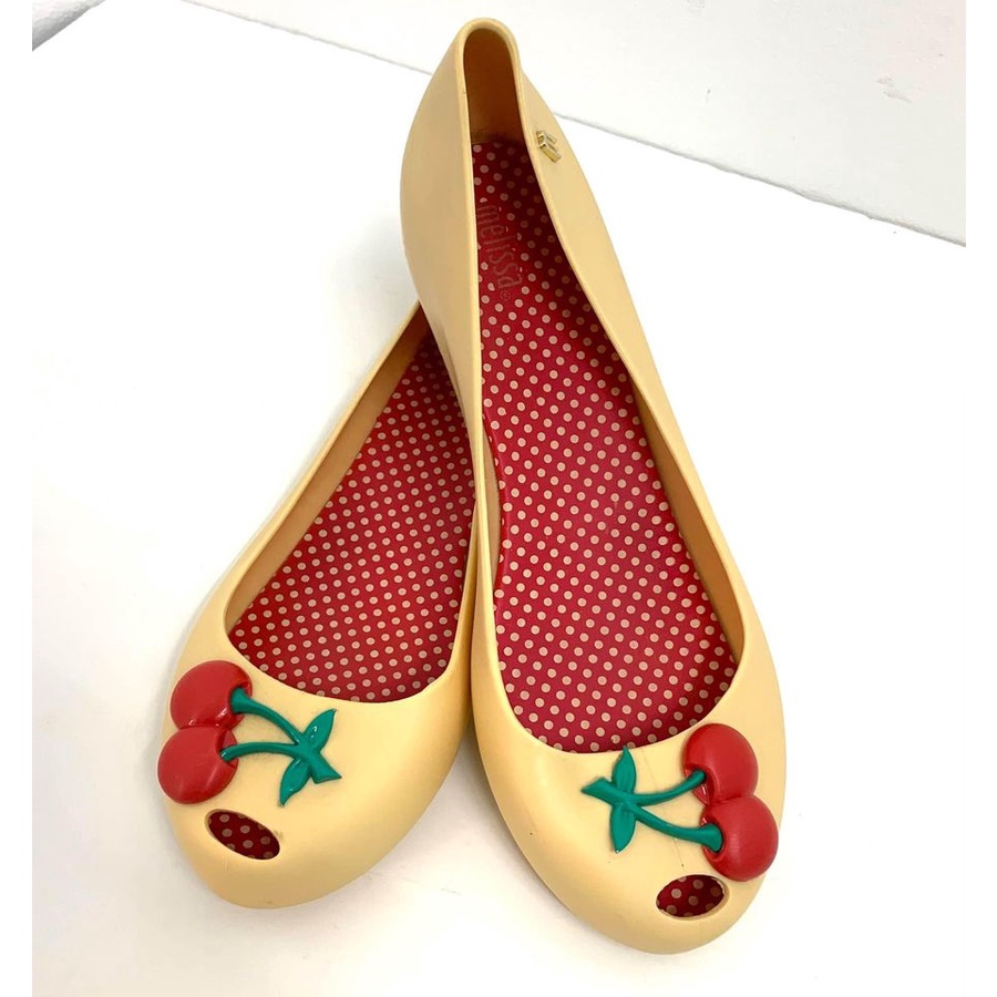 Sapatilha Melissa Ultragirl X Cereja Amarelo Número 35 - USADO LEIA A DESCRIÇÃO