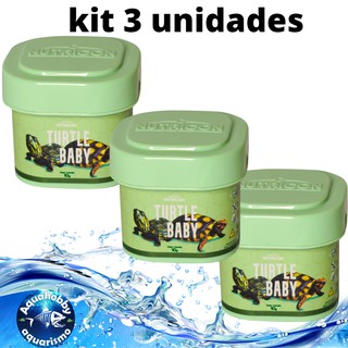 Kit ração para filhotes de tartaruga e jabuti Turtle Baby 10g Nutricon - 3 unidades
