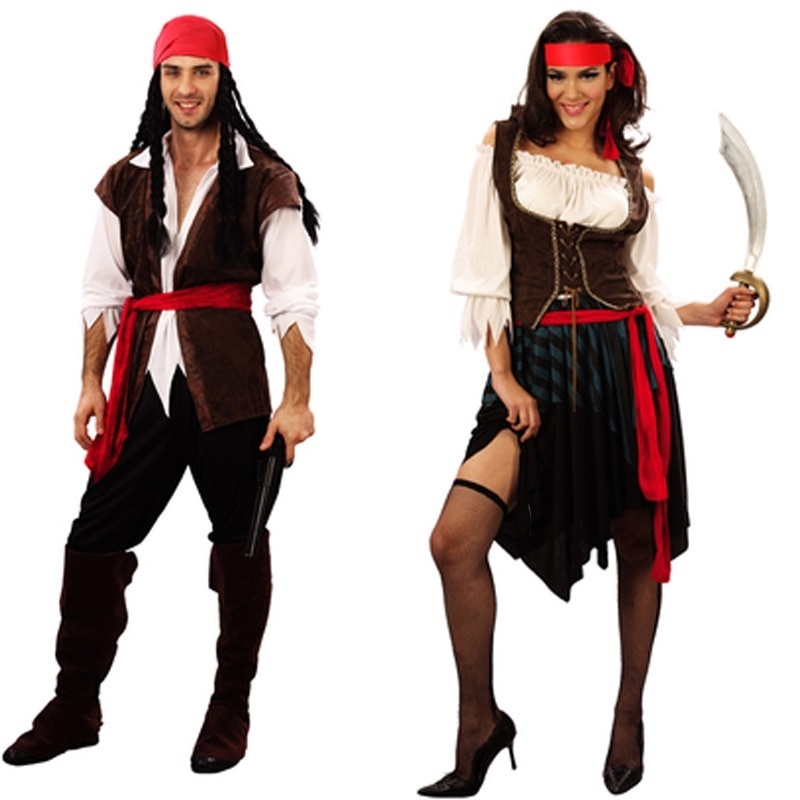 Trajes De Pirata Para Mulheres Homens Adulto Halloween Masculino Capitão  Jack Sparrow Traje Piratas Do Conjunto De Roupas Cosplay Caribe