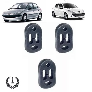 Jogo de Borracha / Coxim Escapamento Peugeot 106 / 206 / 207 / Hoggar / Partner