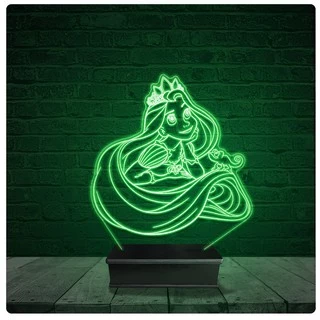 Luminária Abajur Acrílico Led - Enrolados Rapunzel