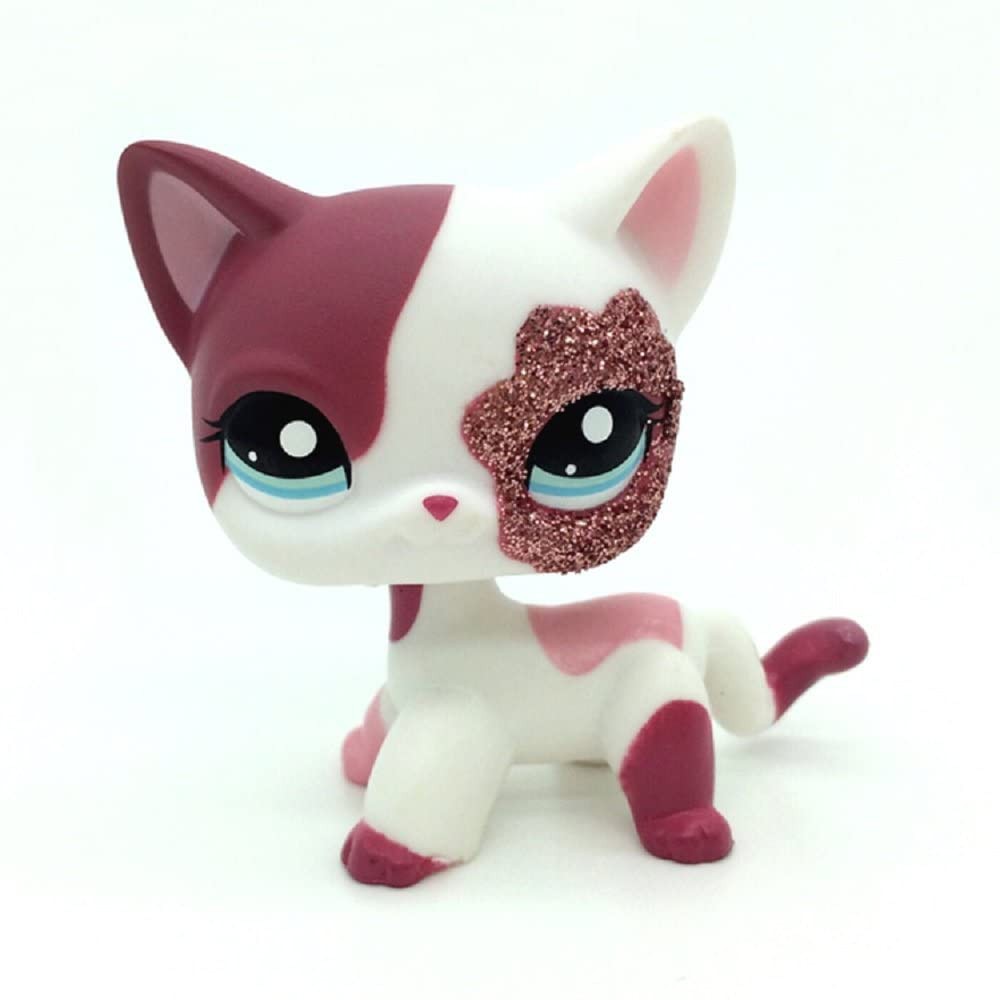 Littlest Pet Shop Lps Branca Brilho Rosa Short Hair #2291