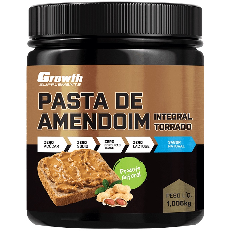 Pasta de Amendoim Integral - 1kg - Growth Supplements (Original)