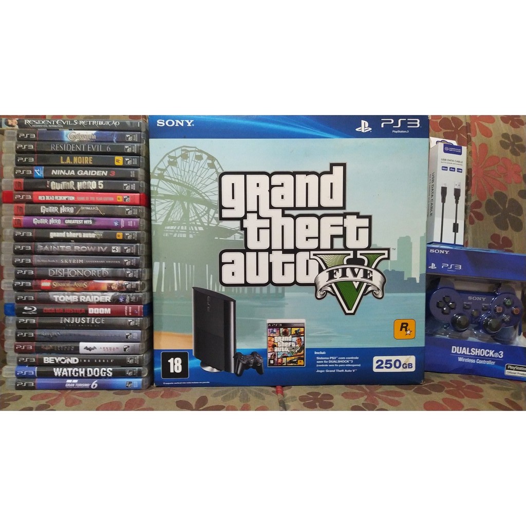 Jogo PS3 GTA 5 Grand Theft Auto V Original Mídia Física Novo