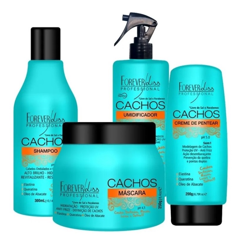 Kit Forever Liss Formador E Manutenção Dos Cachos 4 produtos | Shopee ...