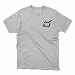 Camiseta Algodão Simbolo Aldeia da Folha Naruto Cor:Branco;Tamanho