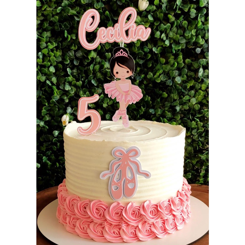 Topo de bolo para baixar bailarina menina festa de aniversário