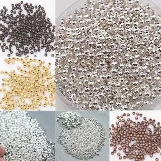 10000pcs 3MM Jóias De Aço Inoxidável Esferas Espaçador De Prata Redondo De Metal Para Pulseira De Bricolagem