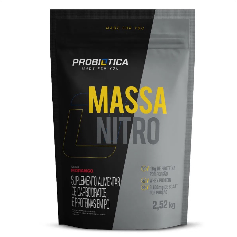 Suplemento Massa Nitro Refil Morango Probiótica 2,5kg – Healthy’s Nutrition