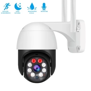 Camera IP HD WIFI Para Uso Externo PTZ Rotativa Resistente a Água - Com Visão Noturna