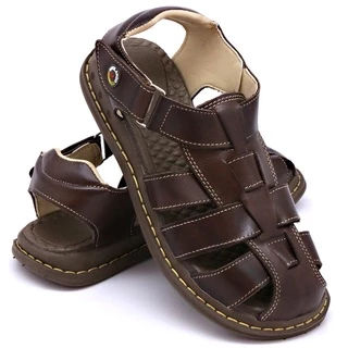 Sandália percata masculina de couro Fechada estilo Franciscana Masculino Ortopédico presente pais