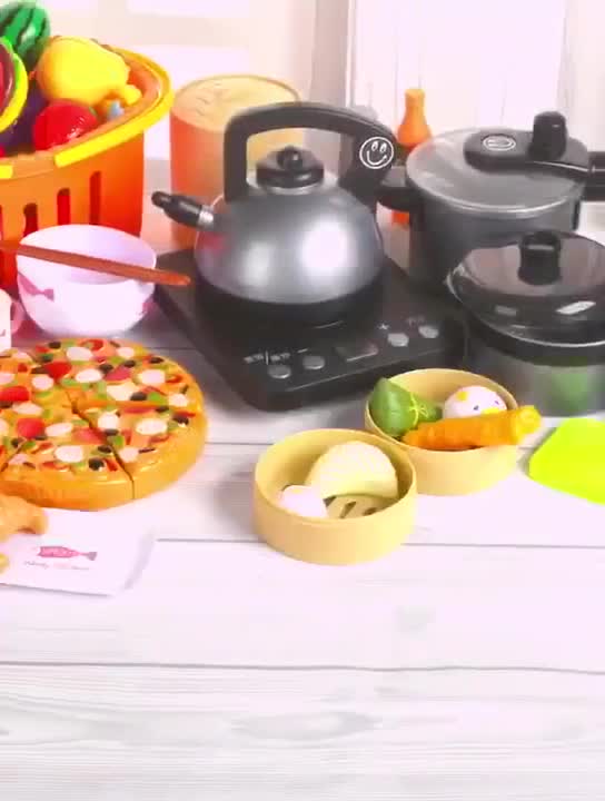 Brinquedos de Cozinha Conjunto de Brinquedos 84pcs Crianças Fingir Jantar Cozinha Brinquedos de Cozinha Brinquedos de Cozinha Jogo de Brinquedos de Comida Brinquedos Infantis Combinação Grátis Simulação Precoce Brinquedos de Cozinha a Vapor Brinquedos Inf