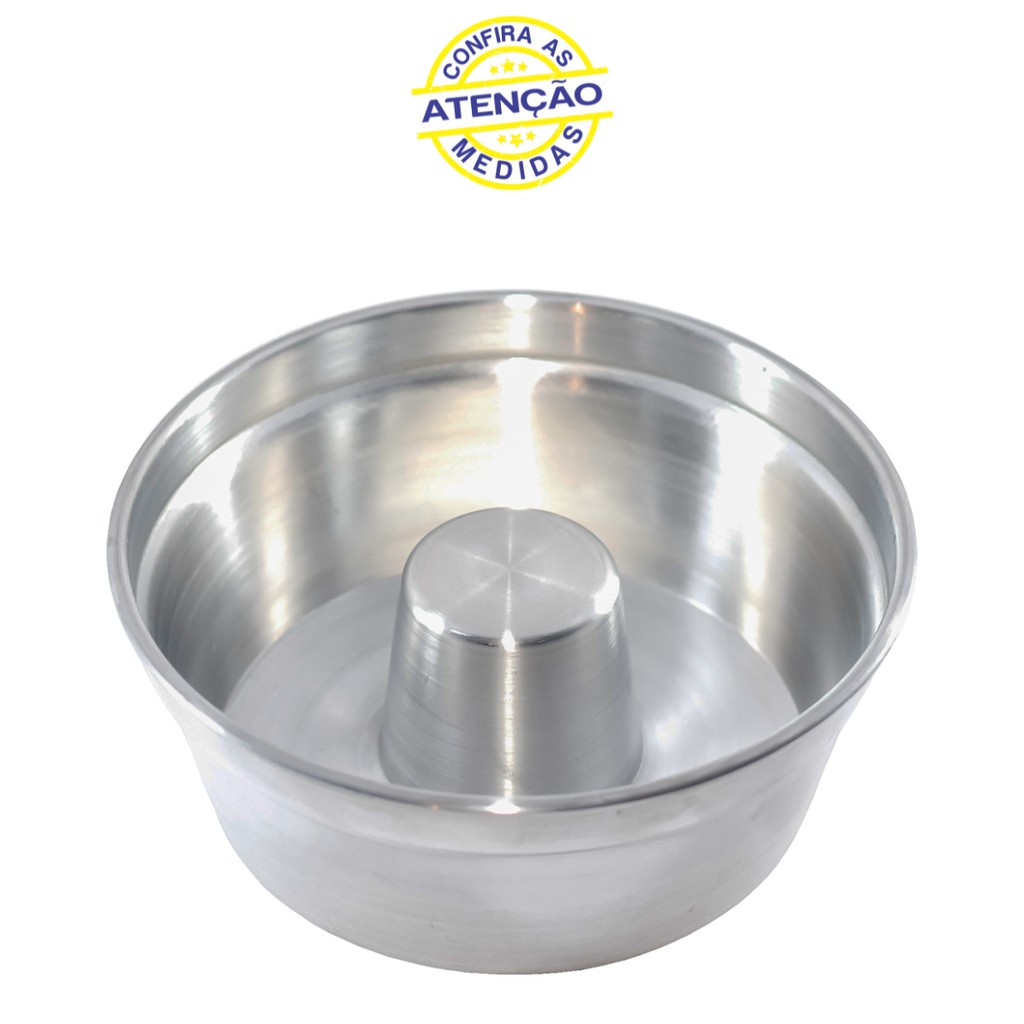 Forma Bolo Pudim Padaria Redonda N 18 Em Aluminio Com Cone | Shopee Brasil
