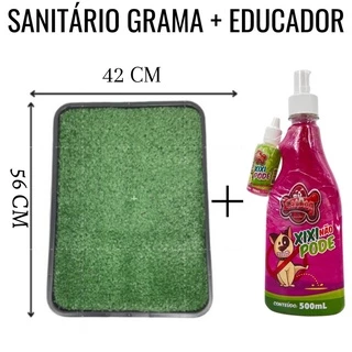 Sanitário Grama Canino + Educador canino Xixi Dog Banheiro Pet Tapete Higiénico Cães