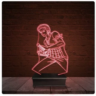 Abajur Luminária Acrílico Led - Zoro One Piece