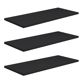 Kit 03 Prateleiras 50x15 Preto Decoração Sala Quarto Cozinha Banheiro