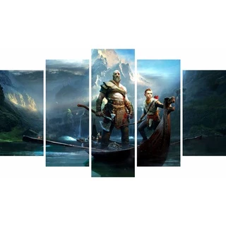 Quadro decorativo de mdf GOD OF WAR - 60cm de altura x 102cm de largura Mosaico - 5 partes