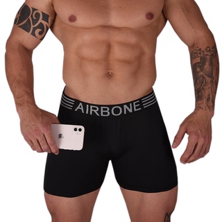 Cueca box boxer - Kit com 9 cuecas lisas sortidas AIRBONE microfibra