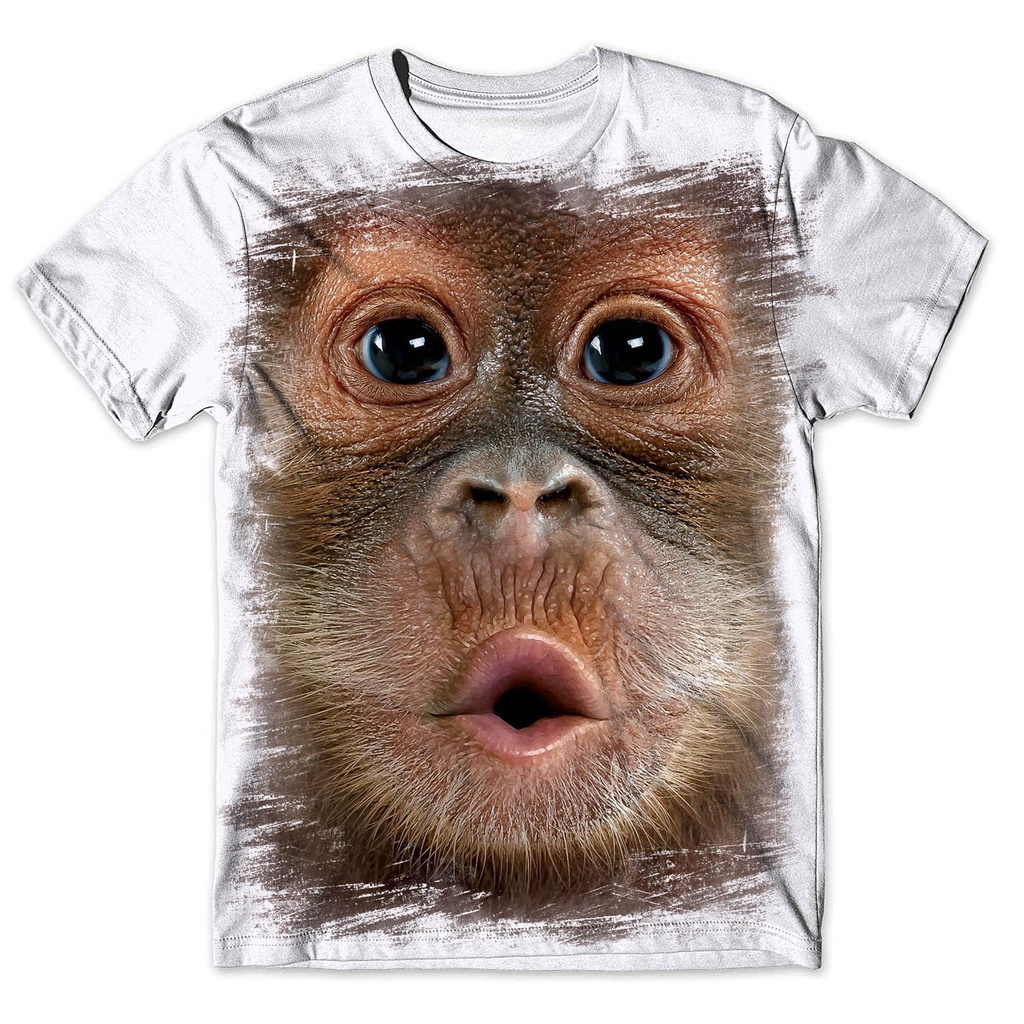 Camisa Camiseta Masculina Feminina Infantil 3d Macaco 9 