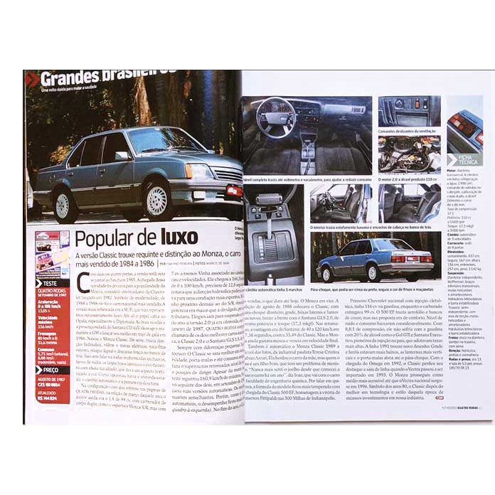 Revista Quatro Rodas Monza Classic Shopee Brasil