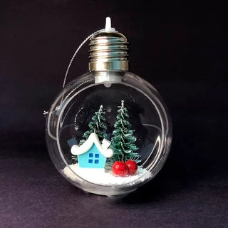 Mini Globo Led Árvore Natal Pisca Acrílico Enfeite Natalino