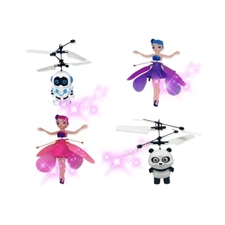 Helicóptero Voador Indução Drone Pequeno Robo Panda Pessoas Aeronaves Brinquedo De Criança