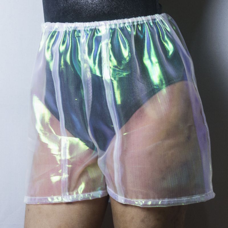 Short Holográfico Transparente Organza Várias Cores | Shopee Brasil