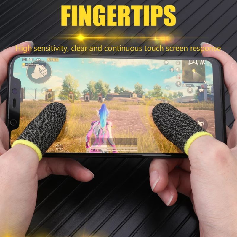 Faruxue Protetor de dedo luminoso para jogos de celular (2 peças