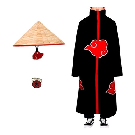 Colar Itachi Uchiha + Anel Akatsuki Itachi Regulável