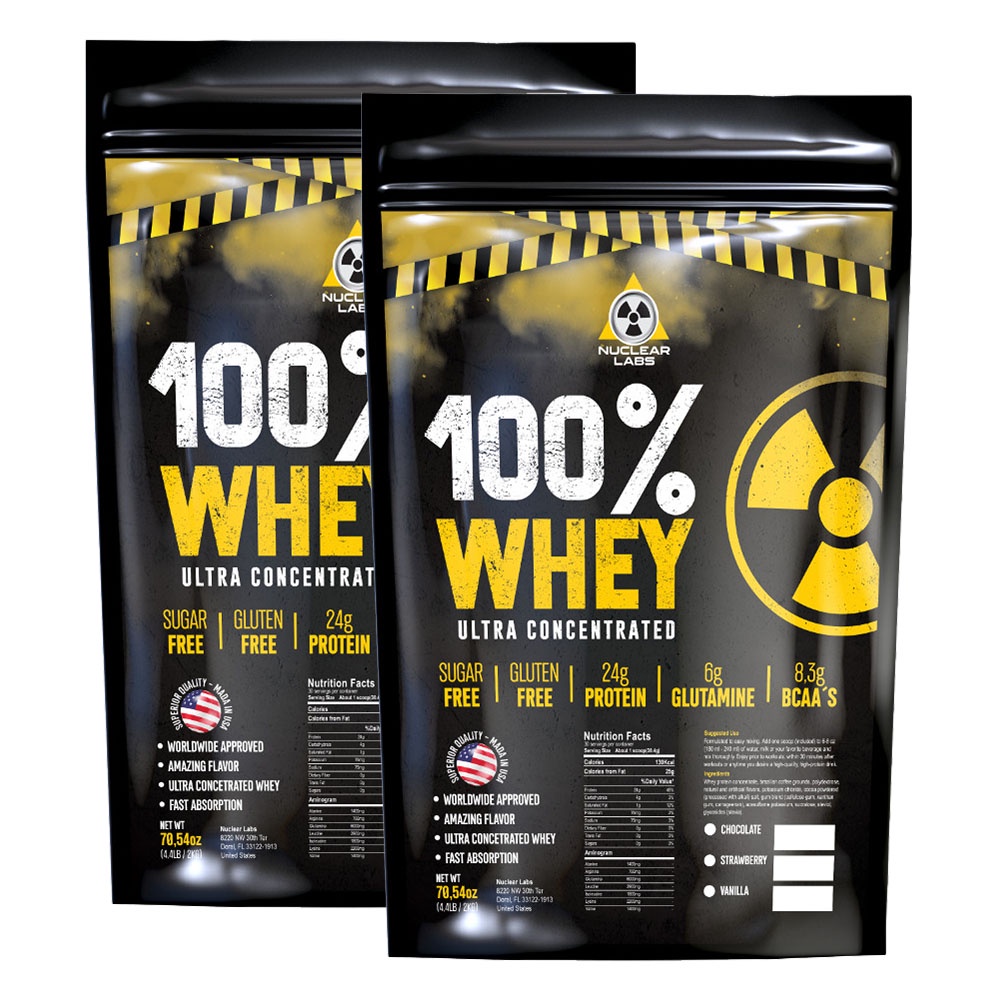 2x Whey Protein 4kg (2 refils) 100% Ultra Concentrado Importado ZERO Açucar ZERO Glúten
