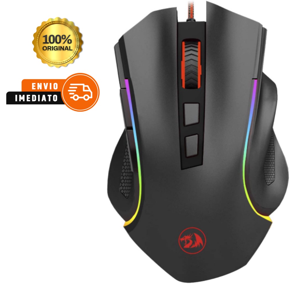 MOUSE GAMER REDRAGON BRANCOALA, RGB, 7200DPI, 6 BOTOES, PRETO, B703