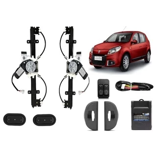 Kit de vidro elétrico REN Logan/Sandeiro 4 portas traseiro console