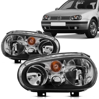 Farol Golf 99 2000 2001 2002 2003 Foco Duplo Sem Auxiliar Máscara Negra