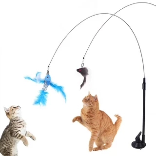 Simulação De Pássaro De Gato Brinquedos Interativos Pena Engraçado Com Sino Brinquedo De Bastão Para Gatinhos Brincando De Varinha De Gatos