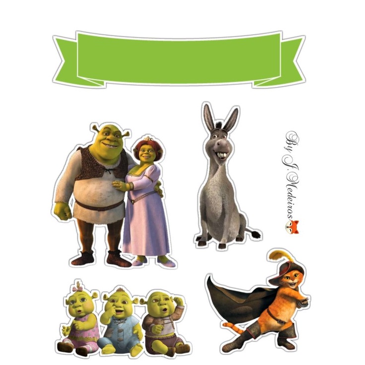 Topo Topper Bolo SHREK Cortado Colado ENVIO IMEDIATO Personalizado ...