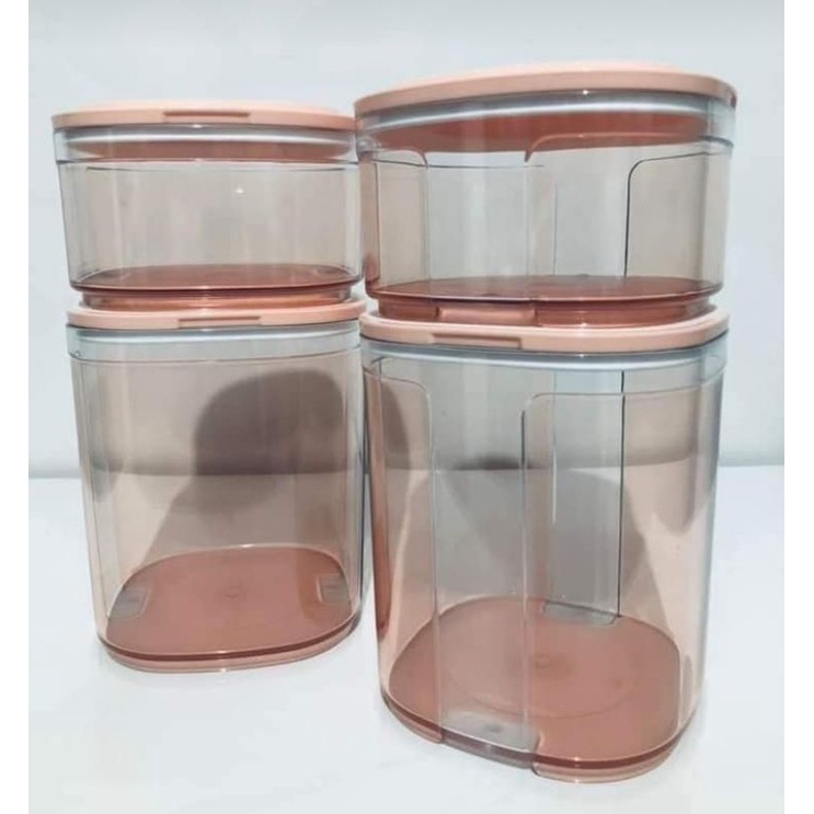 Kit 2 Potes Visuais rosa em policarbonato Tupperware | Shopee Brasil