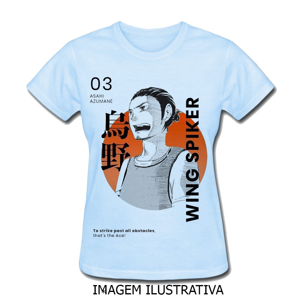 ANIME HAIKYUU - ASAHI AZUMANE - CAMISETA UNISSEX - BABY LOOK - 100