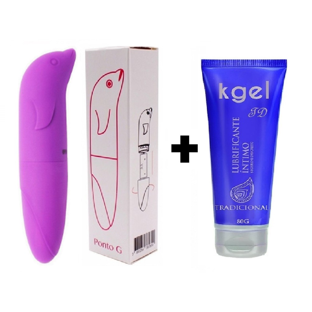 Kit Vibrador Ponto G Golfinho Aveludado Kgel Lubrificante Íntimo à Base De Água 80g Shopee