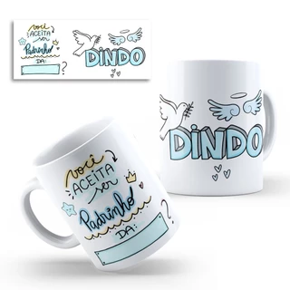 Caneca Dindo e Dinda Personalizada - Melhores Dindos Mega Oferta!!!