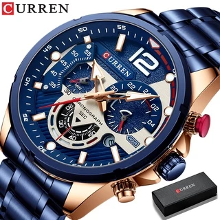 CURREN Marca Top Luxo Original Relógio Masculino Moda Esporte Casual Quartz à prova d