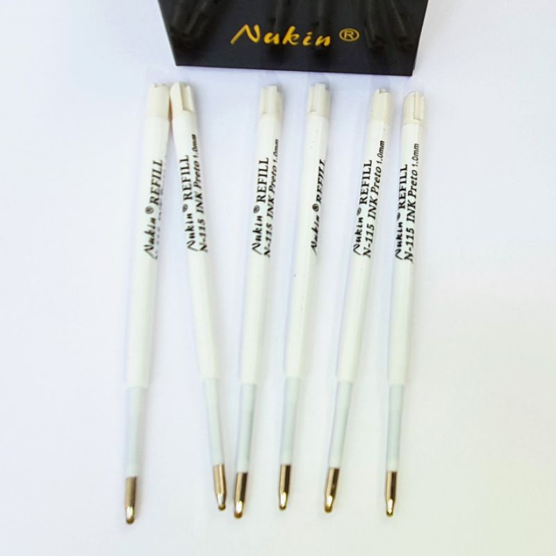 6 Cargas Refil Plást. N115 Preto 1.0 Tipo Parker Da Nukin